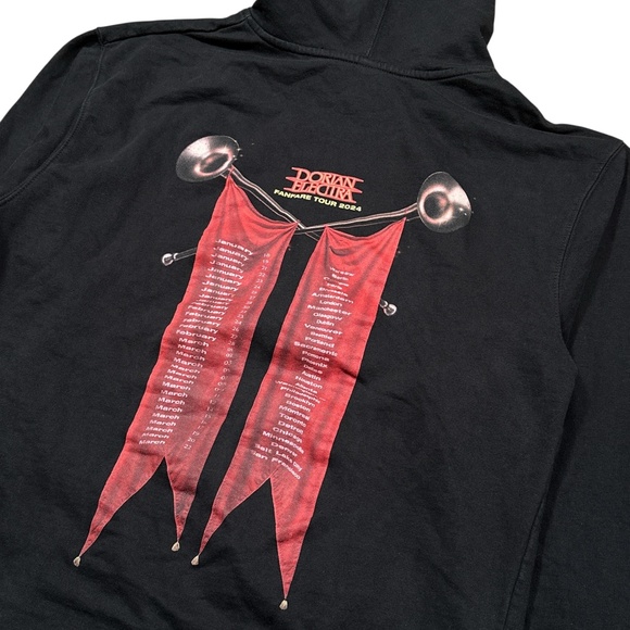 Dorian Electra Fanfare Tour 2024 Dates Black Fleece Hoodie Mens Large - Picture 5 of 8